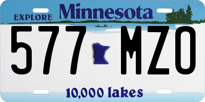 MN license plate 577MZO