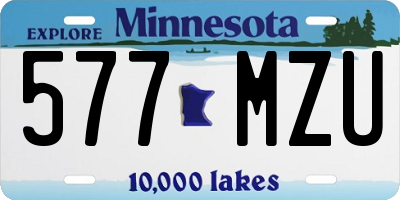 MN license plate 577MZU