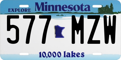 MN license plate 577MZW