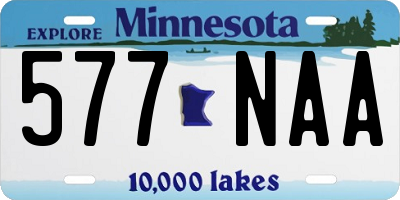 MN license plate 577NAA