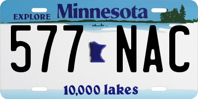 MN license plate 577NAC