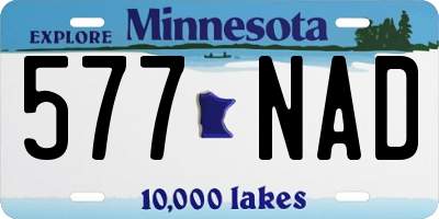 MN license plate 577NAD