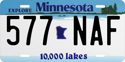 MN license plate 577NAF