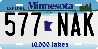 MN license plate 577NAK
