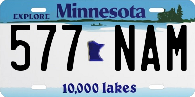 MN license plate 577NAM