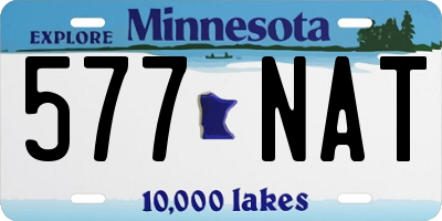 MN license plate 577NAT