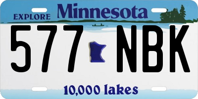MN license plate 577NBK