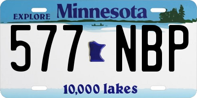 MN license plate 577NBP