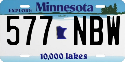 MN license plate 577NBW