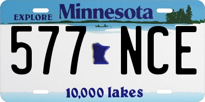 MN license plate 577NCE