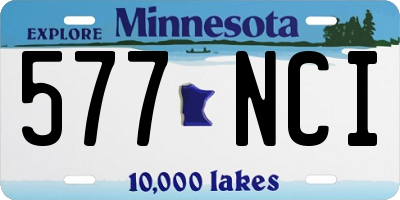 MN license plate 577NCI