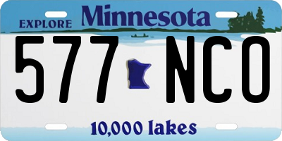 MN license plate 577NCO