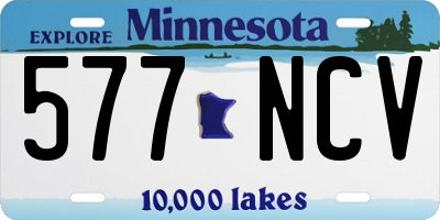 MN license plate 577NCV
