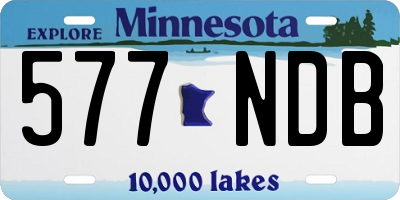 MN license plate 577NDB