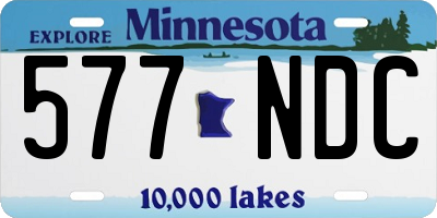 MN license plate 577NDC