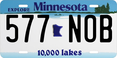 MN license plate 577NOB