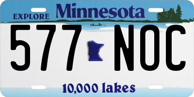 MN license plate 577NOC