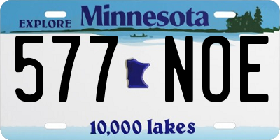 MN license plate 577NOE