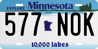 MN license plate 577NOK