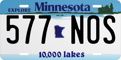 MN license plate 577NOS