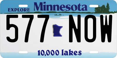 MN license plate 577NOW