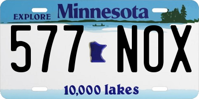 MN license plate 577NOX