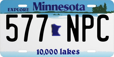 MN license plate 577NPC