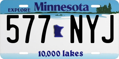 MN license plate 577NYJ