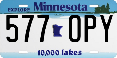 MN license plate 577OPY