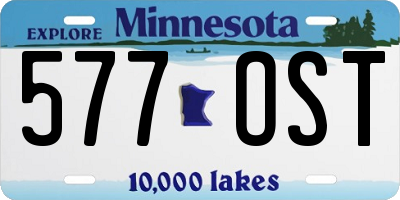 MN license plate 577OST