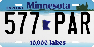 MN license plate 577PAR
