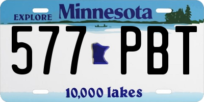 MN license plate 577PBT