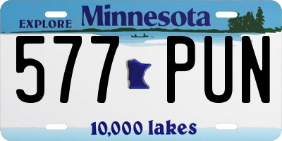 MN license plate 577PUN