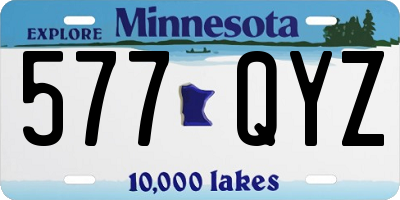 MN license plate 577QYZ