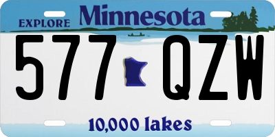 MN license plate 577QZW