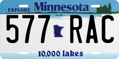 MN license plate 577RAC