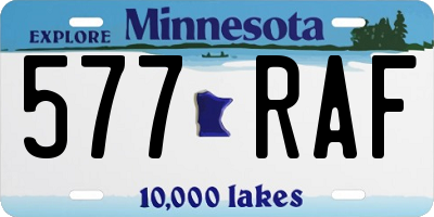 MN license plate 577RAF