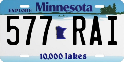 MN license plate 577RAI