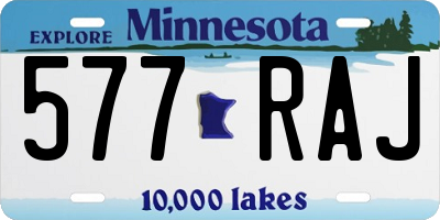 MN license plate 577RAJ
