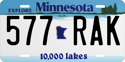 MN license plate 577RAK
