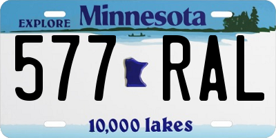 MN license plate 577RAL