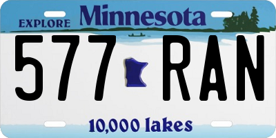 MN license plate 577RAN