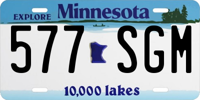 MN license plate 577SGM