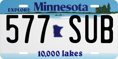 MN license plate 577SUB