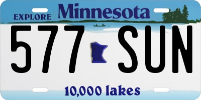 MN license plate 577SUN