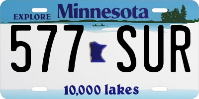 MN license plate 577SUR