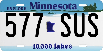 MN license plate 577SUS
