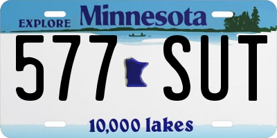 MN license plate 577SUT
