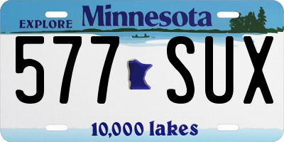 MN license plate 577SUX