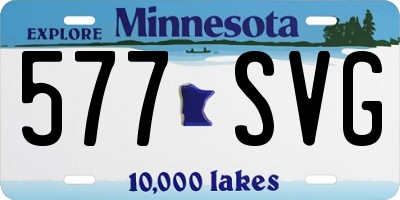 MN license plate 577SVG